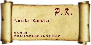 Panitz Karola névjegykártya